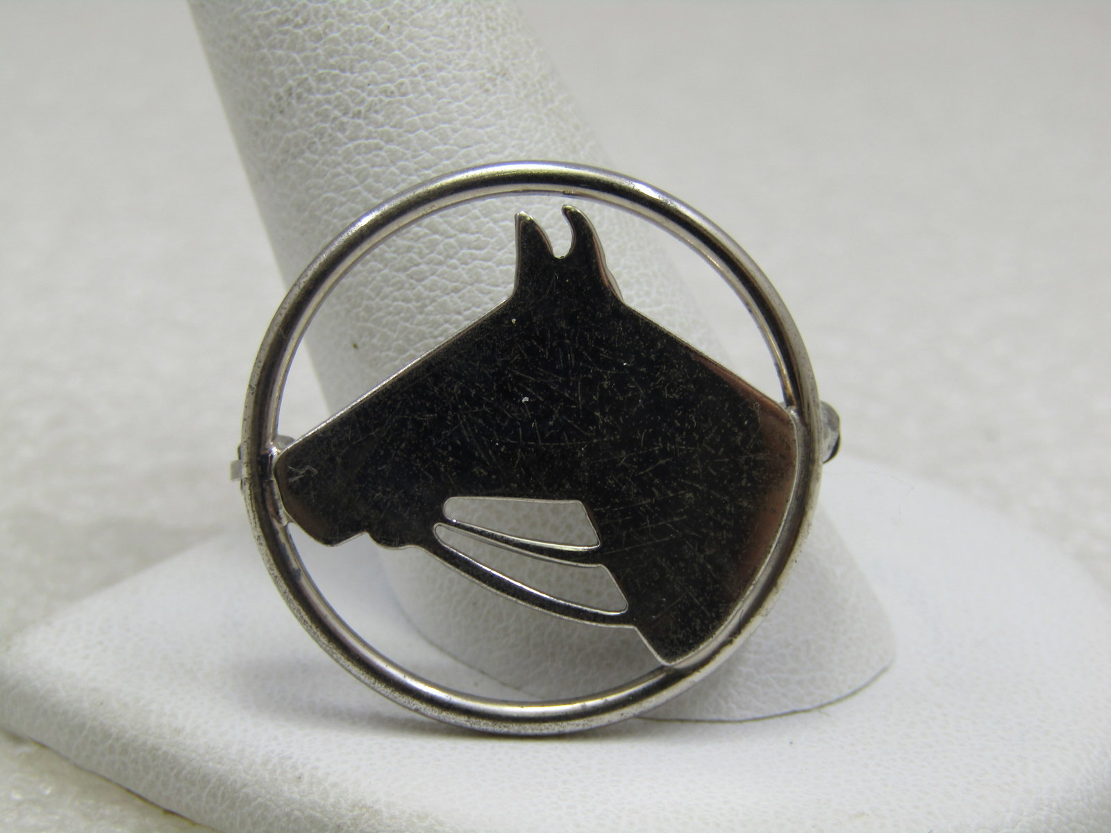 Vintage Sterling Silver Horse Head Brooch, 1" (1 of 7)