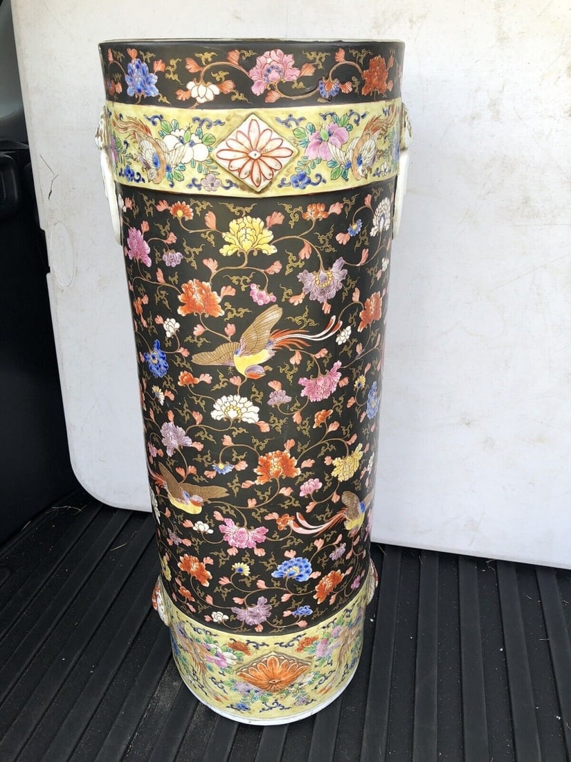 Rare Japanese Fukagawa Imari Umbrella Stand (1 of 11)
