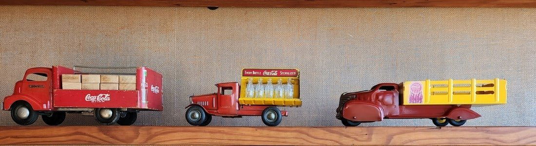3 1930s - 1940s Coca Cola Toy Trucks (1 of 12)
