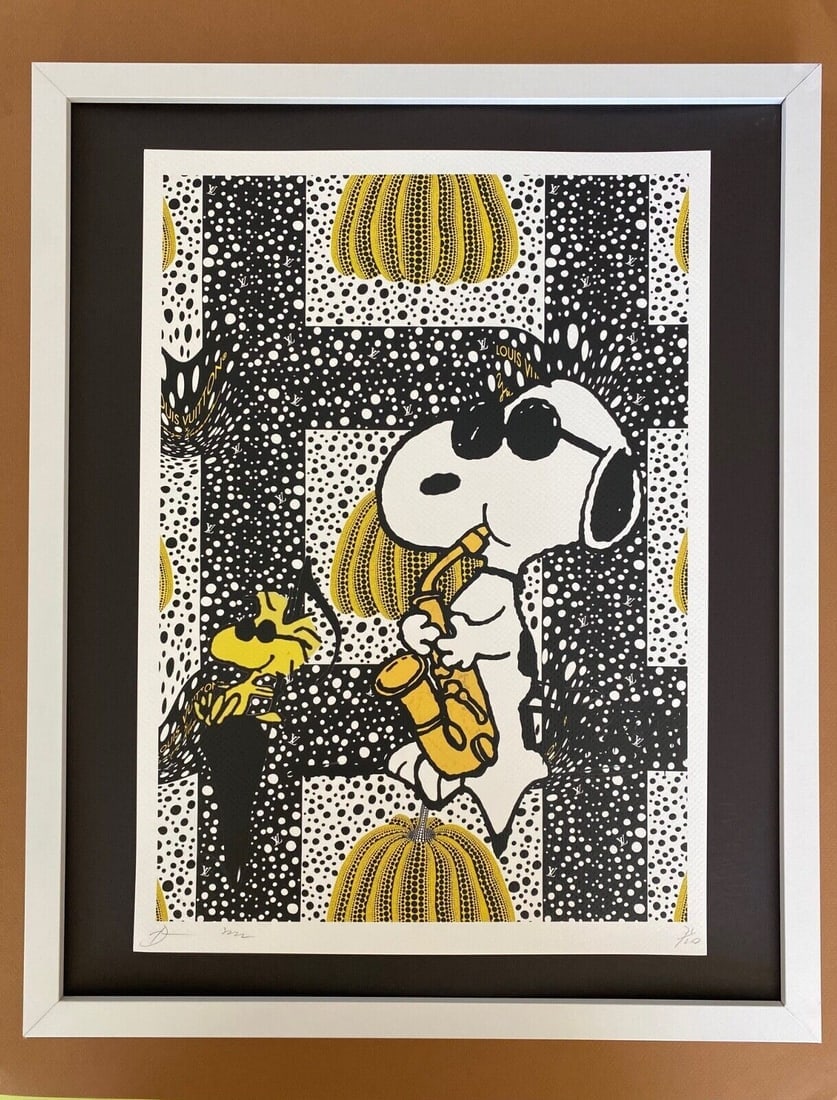 Death Nyc Large Framed 16x20in Pop Art Original Coa Theme Snoopy