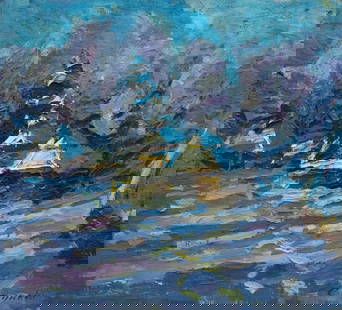 Oil painting Winter Dupliy Sergey Alexandrovich: №Vernd 16 *** ABOUT THIS PAINTING *** * TITLE: "Winter" * ARTISTS: Dupliy Sergey Alexandrovich * SIZE: 95x104 cm/'37.40x40.94 inches' * MEDIUM: oil, cardboard * HAND PAINTED: Original painting f