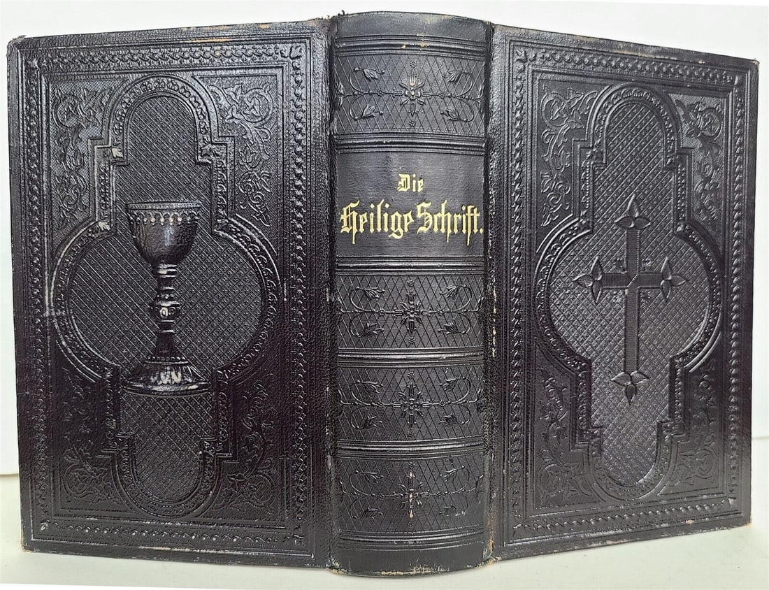 1890 GERMAN BIBLE MARTIN LUTHER antique OLD & NEW TESTAMENT nice binding (1 of 5)