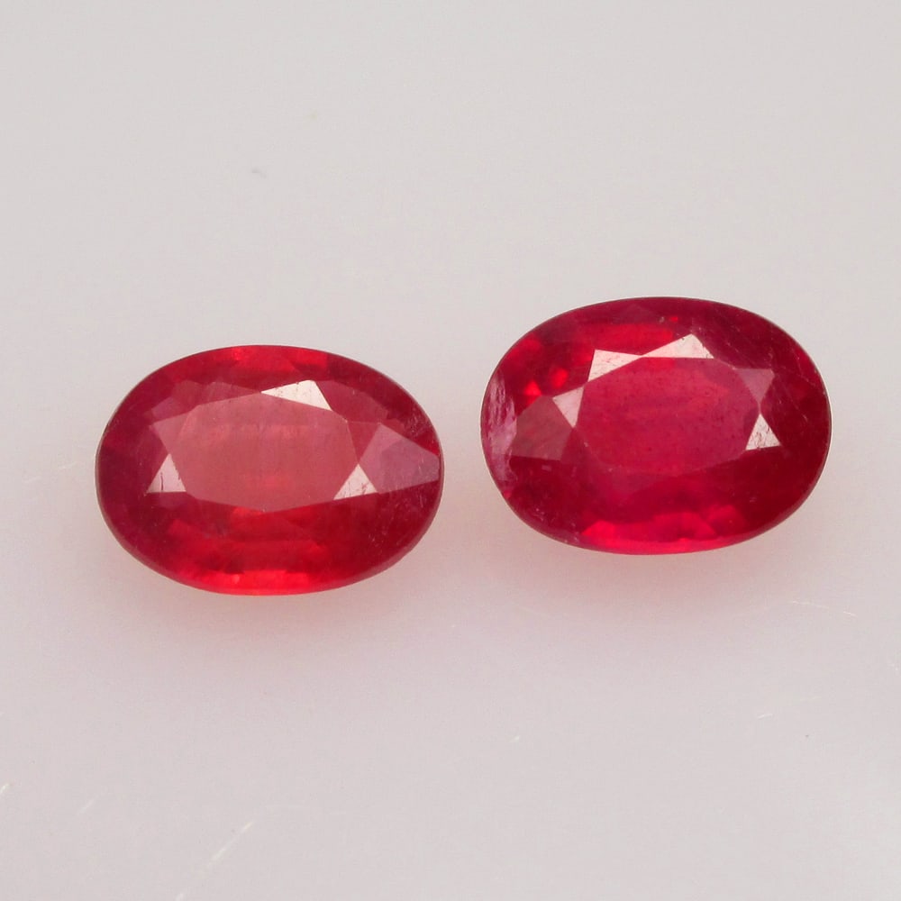 2.86 Ctw Natural Red Ruby Oval Pair (1 of 2)