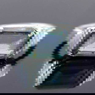 Hand Made Sterling Silver Blue Diamond Ring 4.8 Cts: Title: Hand Made Sterling Silver Blue Diamond Ring 4.8 Cts Additional Information: Hand Made Sterling Silver Blue Diamond Ring 4.8 Cts. Sterling silver ring is plated in white rhodium so it has the sh