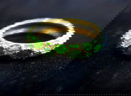 Tiffany & Co. 18k Gold and Enamel Ring: Title: Tiffany & Co. 18k Gold and Enamel Ring Brand/Maker: Tiffany & Co. Origin: United States Date: ca. 1975 Material: Gold, Enamel Size: 7 Description: Vintage Tiffany & Co green enamel ring in 18 k