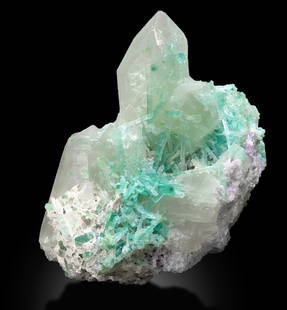 Paraiba Tourmaline Brilliance: Clustering on Quartz and Lepidolite: Condition: Natural Treatment: None Name: Tourmaline, Quartz, Lepidolite Weight: 1190 Grams Size: 140x120x97 Millimeter Shape: Specimen Reserve: $2,450.00 Shipping: Domestic: Free shipping to