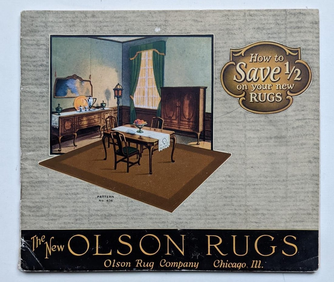 VINTAGE 1926 OLSON RUG COMPANY of CHICAGO CATALOG & ADVERTISEMENT PAPER s (1 of 7)