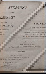 1811 SERMONS & ESSAYS by REV. MR. JOHN M'LAUREN GLASGOW MINISTER Philadelphia PA: 1811 SERMONS & ESSAYS by REV. MR. JOHN M'LAUREN GLASGOW MINISTER Philadelphia PA 1811 SERMONS & ESSAYS by REV. MR. JOHN M'LAUREN GLASGOW MINISTER Philadelphia PA Description Old antique book titled; "