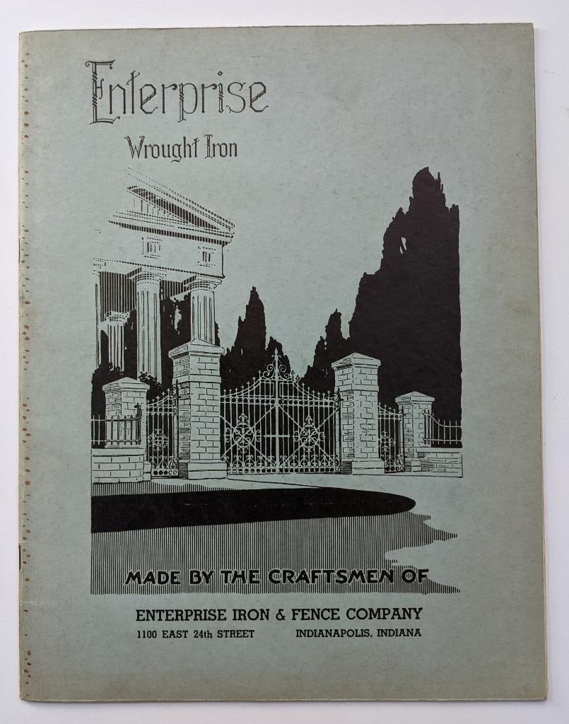 ca.1938 ENTERPRISE WROUGHT IRON FENCE CATALOG Enterprise Iron & Fence Co INDIANA (1 of 7)