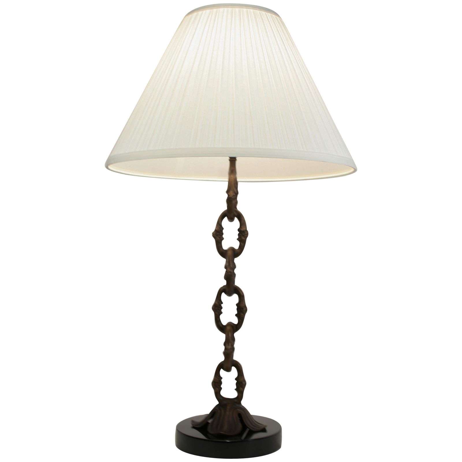 Mid-Century Modern Chain Table Lamp, Bronze (1 of 6)