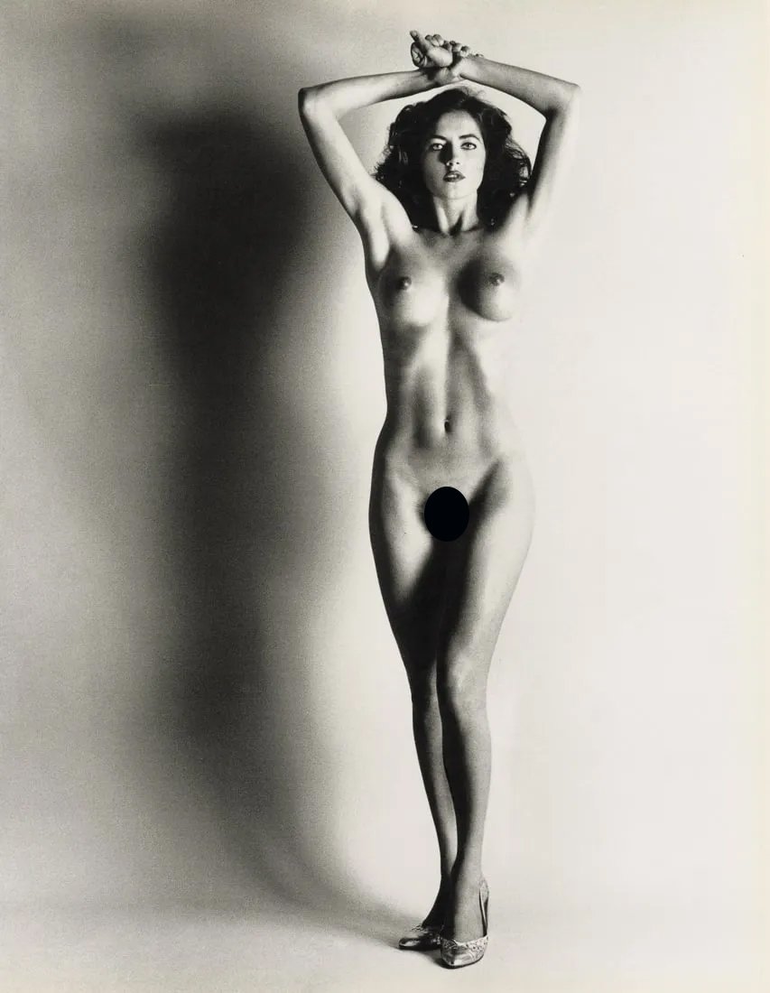 HELMUT NEWTON - Henrietta, 1980: Artist: Helmut Newton Title: Henrietta, 1980 Medium: Photo Litho, 2000, Italy Dimensions: 9.4x12.1" Description: Heat Wax Mounted on 12x16" Conservation Board Artist Bio: Helmut Newton (1920-2004) was