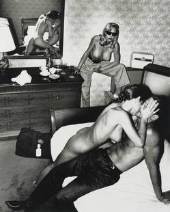 HELMUT NEWTON - American Playboy, Beverly Hills 1989: Artist: Helmut Newton Title: American Playboy, Beverly Hills, 1989 Medium: Photo Litho, 2000, Italy Dimensions: 7.8x9.7" Description: Heat Wax Mounted on 11x14" Conservation Board Artist Bio: Helmut N