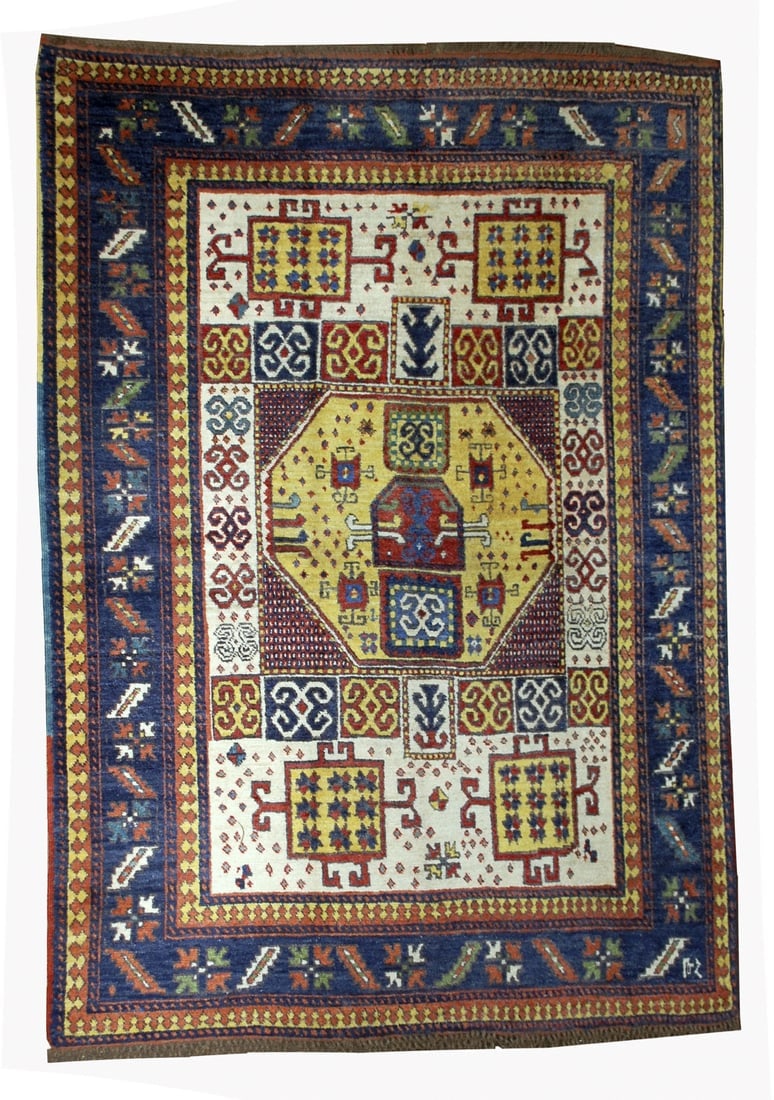 Handmade Caucasian Kazak Karachov rug 5.9' x 7.9' ( 180cm x 241cm ) 1940 (1 of 5)
