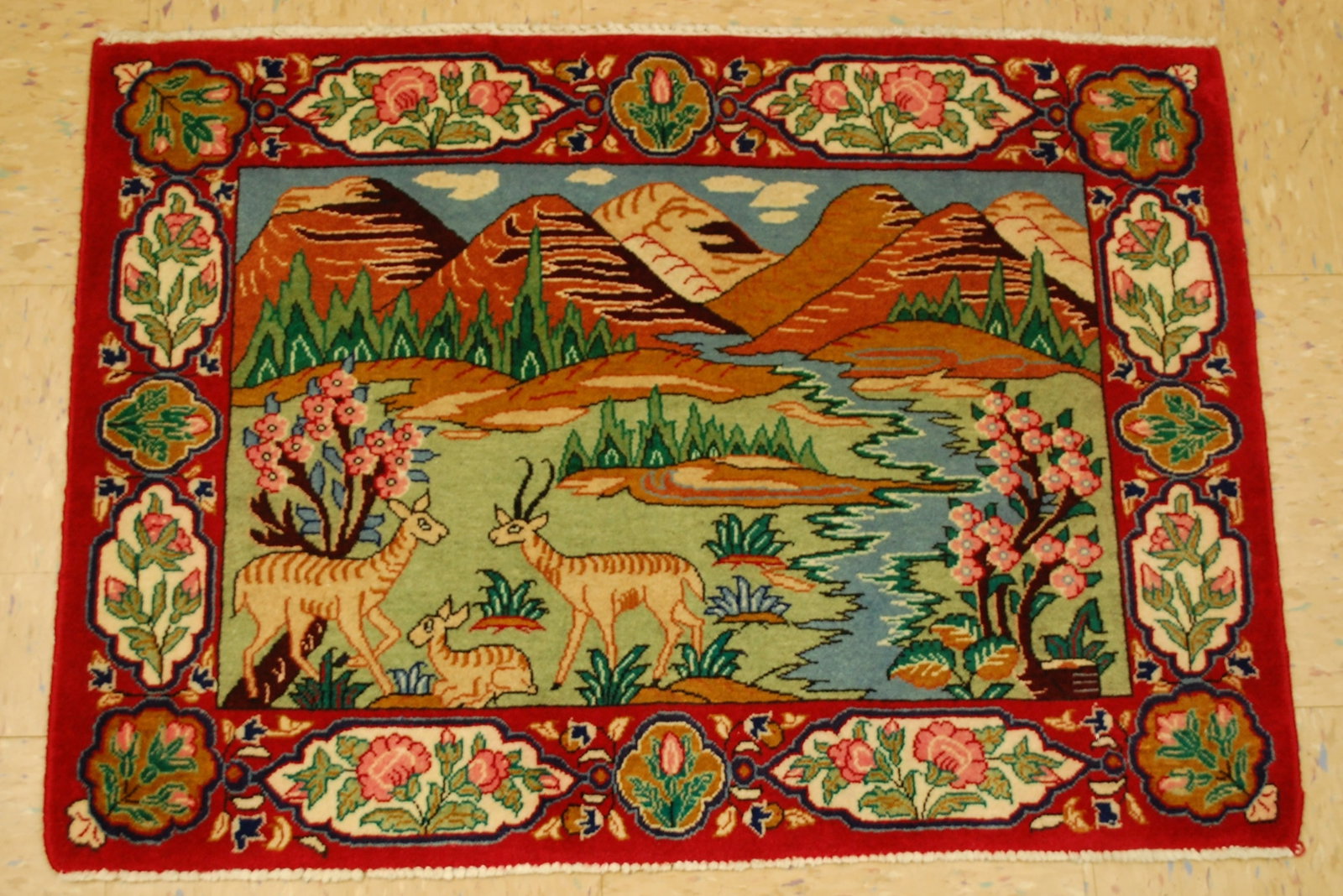 Persian KASHAN RUG ,1'11" x 2'10" (1 of 8)