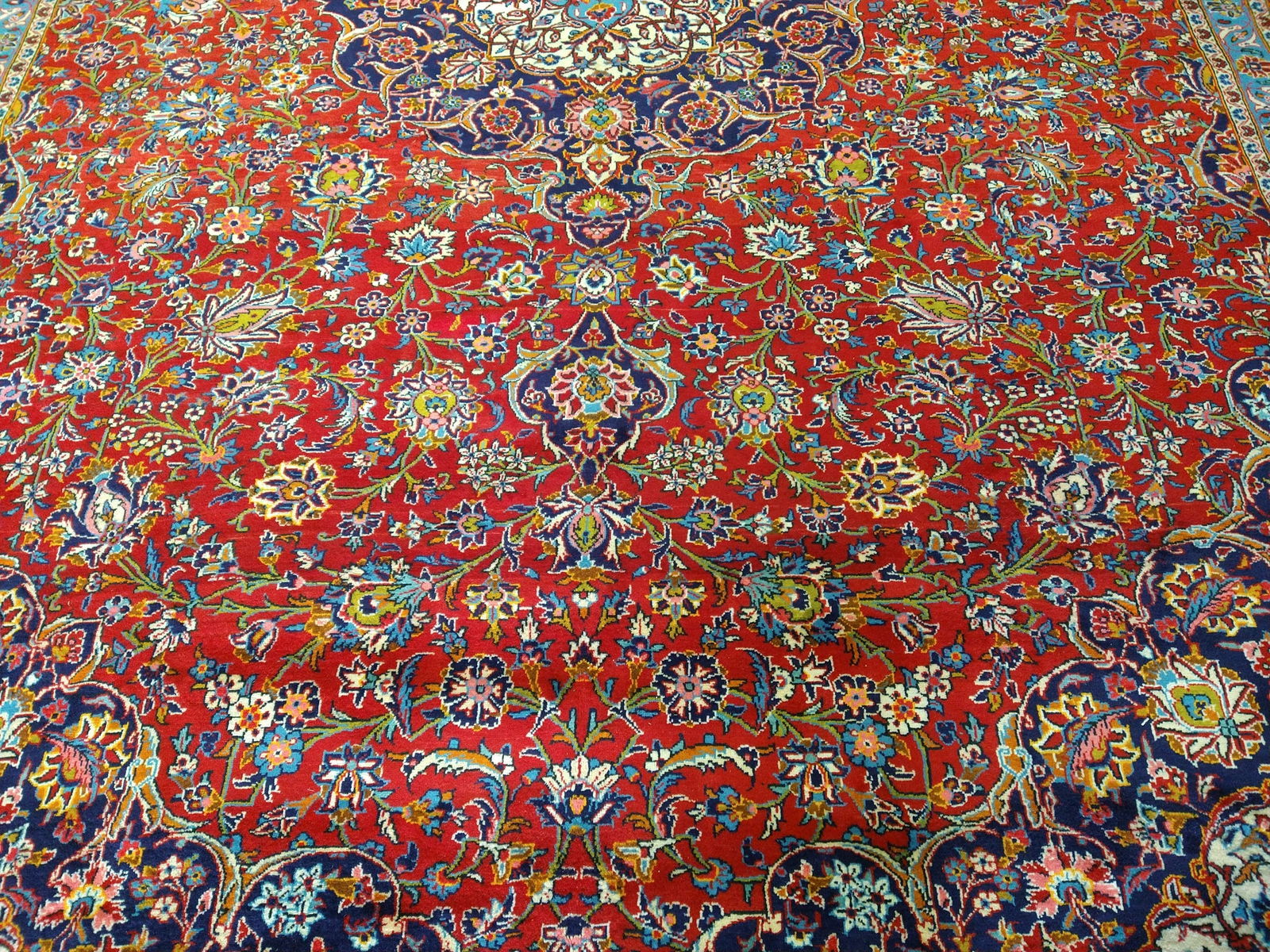 11' x 15' Authentic Persian Esfahan Najafabad Wool Rug Traditional Red Blue Carpet #F5002 (1 of 20)