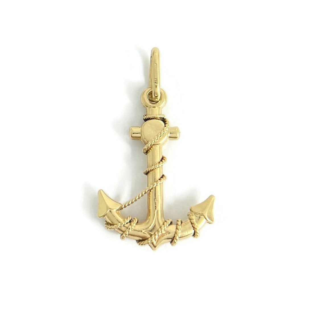 Vintage Anchor Necklace Pendant Bracelet Charm 18K Yellow Gold, 2.40 Grams (1 of 7)
