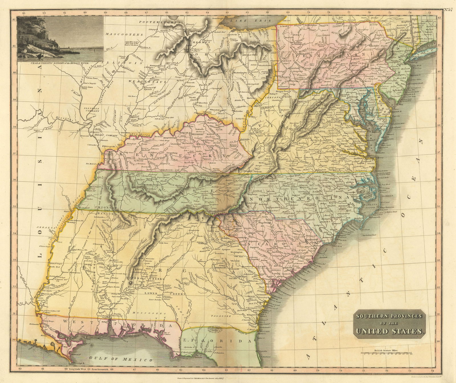 Southern provinces of the United States. THOMSON. West & East Florida 1817 map (1 of 1)