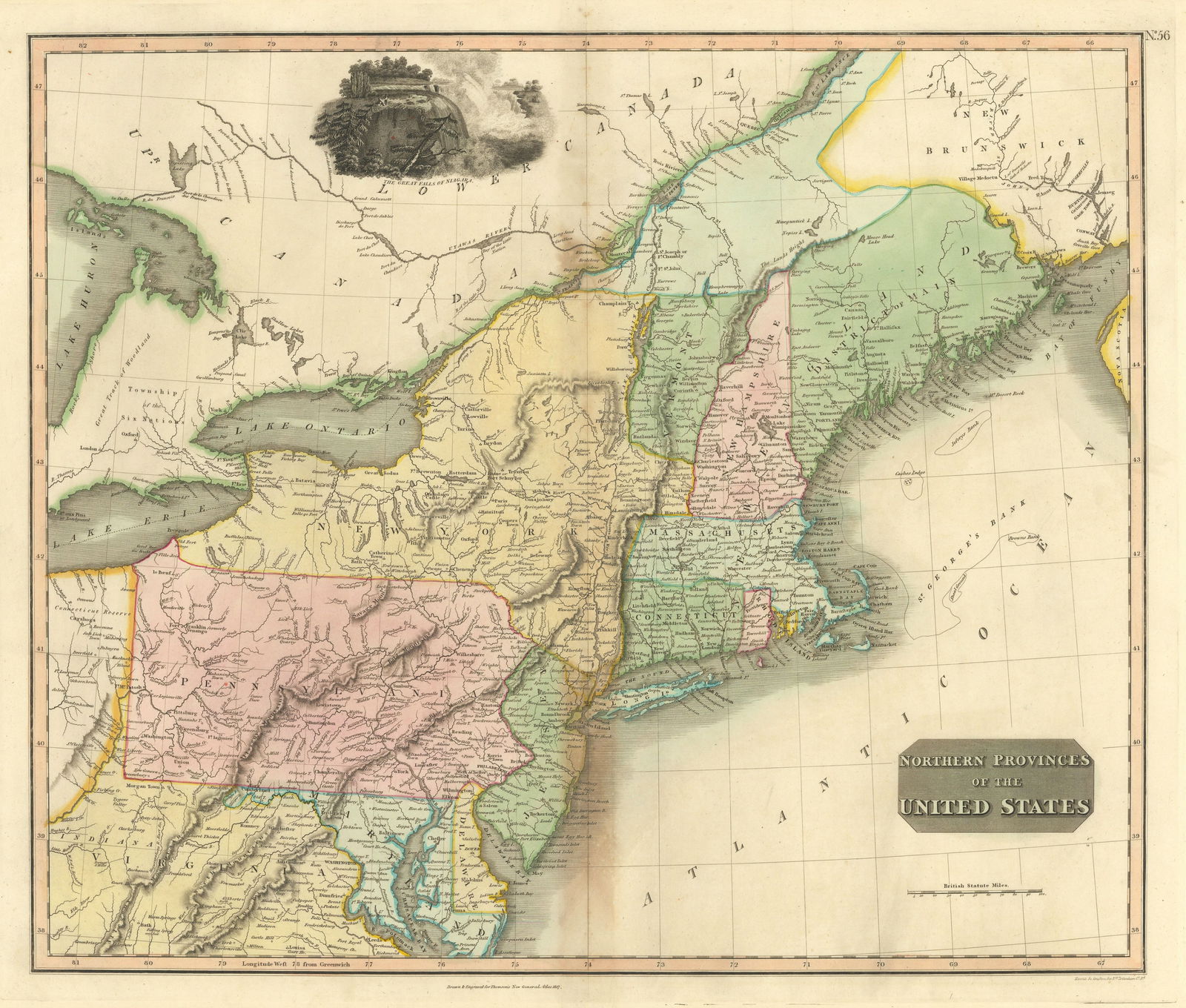 Northern provinces of the United States. THOMSON. District of Main[e] 1817 map (1 of 1)