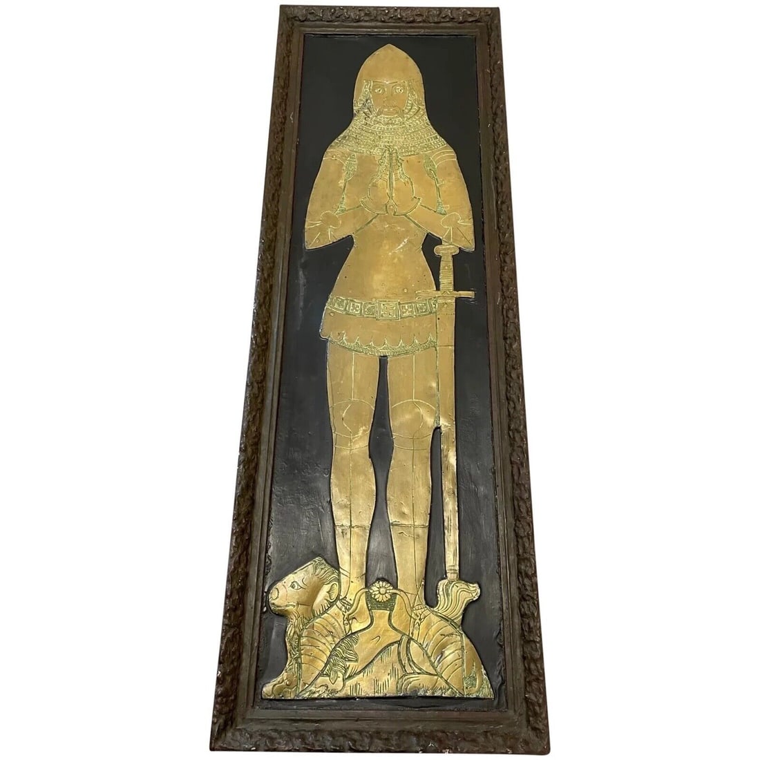 Huge Religious Artwork Tall Medieval Crusade Knight Templar Brass Wall Hanging: Huge Religious Artwork Tall Medieval Crusade Knight Templar Brass Wall Hanging 1 Huge Religious Artwork English Tall Medieval Crusade Knight Templar Brass Wall Hanging Sculpture. Subject medieval Knig