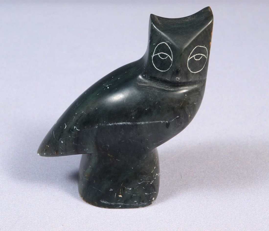 Vintage Native American Canadian Stone Carving OWL Ross Parkinson (1 of 5)