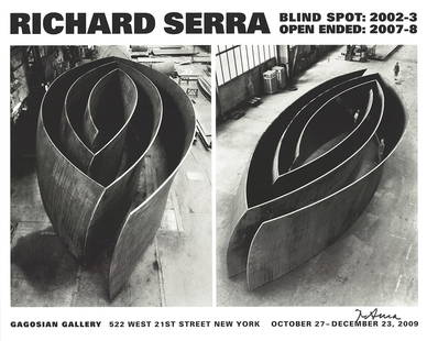 Richard Serra - Blind Spot, Open Ended - 2009 Serigraph - SIGNED 32" x 40": Artist: Richard SerraTitle: Blind Spot, Open EndedDescription: "Blind Spot, Open Ended" by Richard Serra, 2009 Signed Serigraph. Paper size is 32 x 40 inches, with an image size of 24.5 x 38 inches.