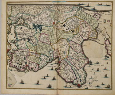 1680 de Wit Map of Northern Holland -- Noordt Hollandt: Title: 1680 de Wit Map of Northern Holland -- Noordt HollandtCartographer: F de WitYear / Place: 1680 c., AmsterdamMap Dimension (in.): 17.7 X 21.5 in. This is a large, superb map of North Holland,