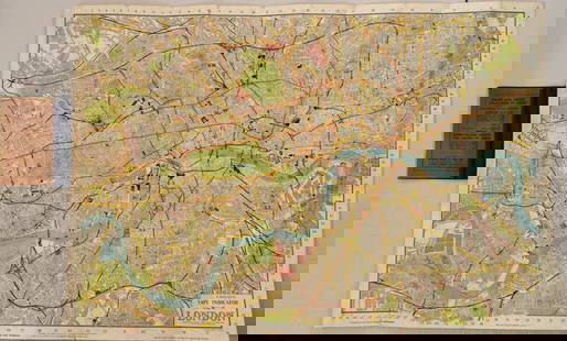 1930s Philip Transportation Map of London -- Philips' Tape Indicator Map of London Divided into: Title: 1930s Philip Transportation Map of London -- Philips' Tape Indicator Map of London Divided into Quarter Mile Squares for Reference and Measuring Distances Cartographer: G Philip & Son Year / Pl
