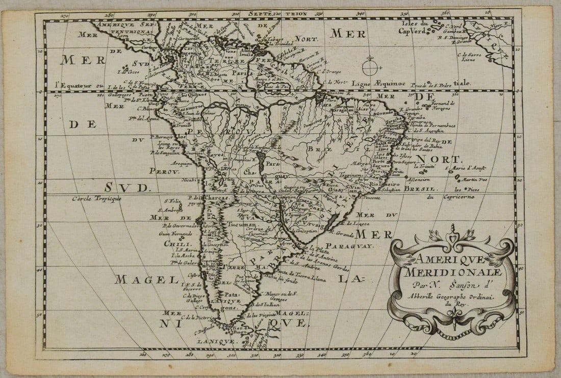 1683 Sanson Map of South America -- Amerique Meridionale (1 of 1)