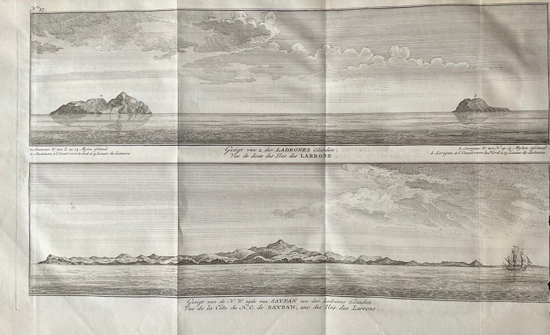 Antique View of Saipan and Tinian: Mariana Islands (Island of Thieves) by English Pirate George (1 of 1)
