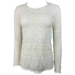 Isabel Marant White Cotton Long Sleeve Top SIze 42: Title: Isabel Marant White Cotton Long Sleeve Top SIze 42Description: Product details: Featuring white tissu fabric, floral lace, see through, crew neck, long sleeves. Made in portugal.Details: About