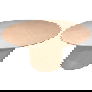 Mid-Century Modern Lizard Embossed Leather Karl Springer Circular Dining Table: Title: Mid-Century Modern Lizard Embossed Leather Karl Springer Circular Dining Table Description: A Mid-Century Modern Karl Springer circular dining, conference or center table having three twenty in