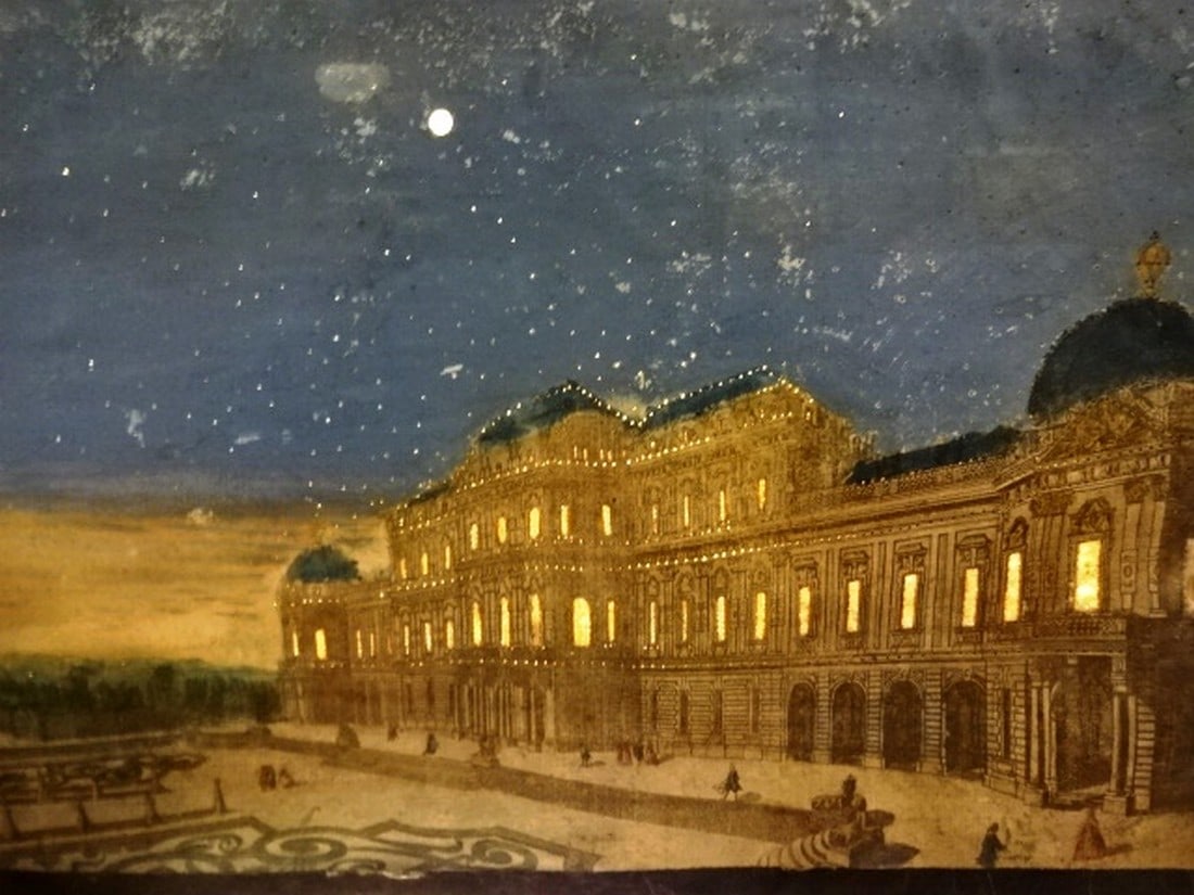 18th C Illuminated Handcolored Engraving Vienna (1 of 3)