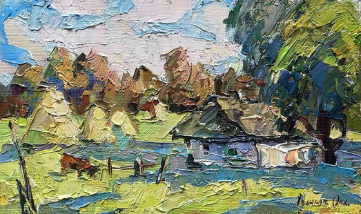 Oil painting Morning Kalenyuk Oksana: Title: Oil painting Morning Kalenyuk Oksana Description: ?532AAA *** ABOUT THIS PAINTING *** * TITLE: "Morning" * ARTISTS: Kalenyuk Oksana * SIZE: 15x25 cm/'5.90x9.84 inches' * MEDIUM: oil, canvas * H