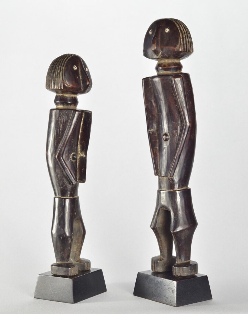Pair of UBANGI Area figures BANDA or ZANDE AZANDE Congo African Tribal Art 1738 (1 of 12)