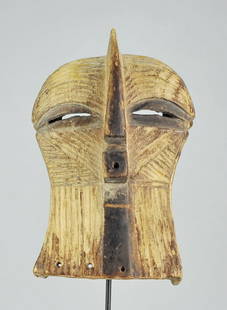 Nice LUBA Kifwebe Wood Mask Congo DRC Baluba African Tribal Art Songye 0980: CONGO DRC CUTE LITTLE BALUBA KIFWEBE MASK With their streaks that characterize them, the Kifwebe masks of the Luba and Songye have many similarities, so it is quite difficult to differentiate them