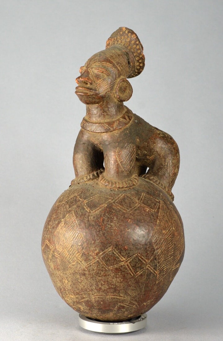 Large Mangbetu figural Terra Cotta Vessel Pot Congo African Tribal Art 1547 (1 of 11)