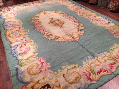 Antique Savonnerie Carpet 9'3'' X 13'2'', Item # 950139: Type: Type: SAVONNERIE Origin: SPAIN Circa: 1900 Size/Feet & Inches: 9'3'' x 13'2'' Size/Meters: 2.82 x 4.01 Item Number: 950139 Condition: All modern items are brand new and never used. All first qua