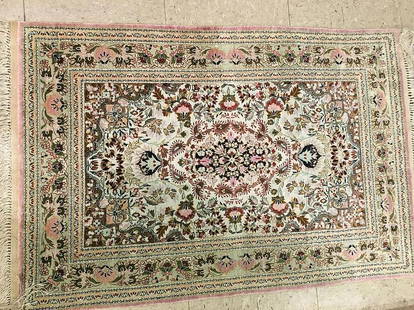 Vintage Chinese, Silk Rug 2'0'' X 3'0'': Type: CHINESE, SILK Origin: CHINA Circa: 1980 Size/Feet & Inches: 2'0'' x 3'0'' Size/Meters: 0.61 x 0.91 Item Number: 53064 Additional Info: Mint condition. Condition: All modern items are brand new a
