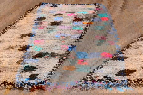 Modern Rag Rug 3'6'' X 6'6'', Item # 57066: Type: RAG RUG Origin: MOROCCO Circa: MODERN Size/Feet & Inches: 3'6'' x 6'6'' Size/Meters: 1.07 x 1.98 Item Number: 57066 Made with recycled material. Condition: Excellent condition. Reserve: $250.00