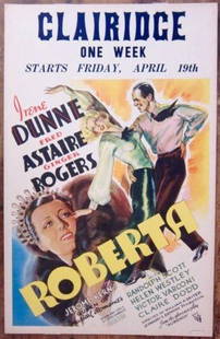 Roberta - Fred Astaire And Ginger Rogers (1935) US Window Card Movie Poster: Roberta - Fred Astaire And Ginger Rogers (1935) US Window Card Movie Poster Reserve: $764.99 Shipping: Domestic: Flat-rate of $42.00 to anywhere within the contiguous U.S. International: Foreign