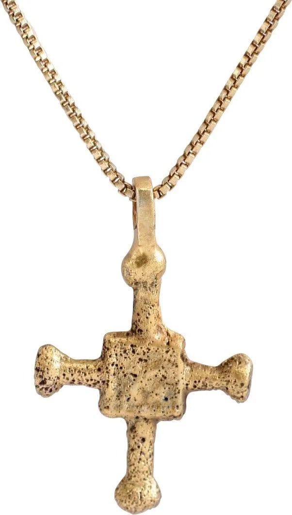 FINE MEDIEVAL CHRISTIAN CROSS NECKLACE C.1100-1300 AD (1 of 3)