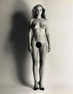 HELMUT NEWTON - Big Woman IV: Artist: Helmut Newton Title: Big Woman IV Medium: Photo Litho, 2000, Italy Dimensions: 9.45x12.1" Description: Heat Wax Mounted on 12x16" Conservation Board Artist Bio: Helmut Newton (1920-2004) was a