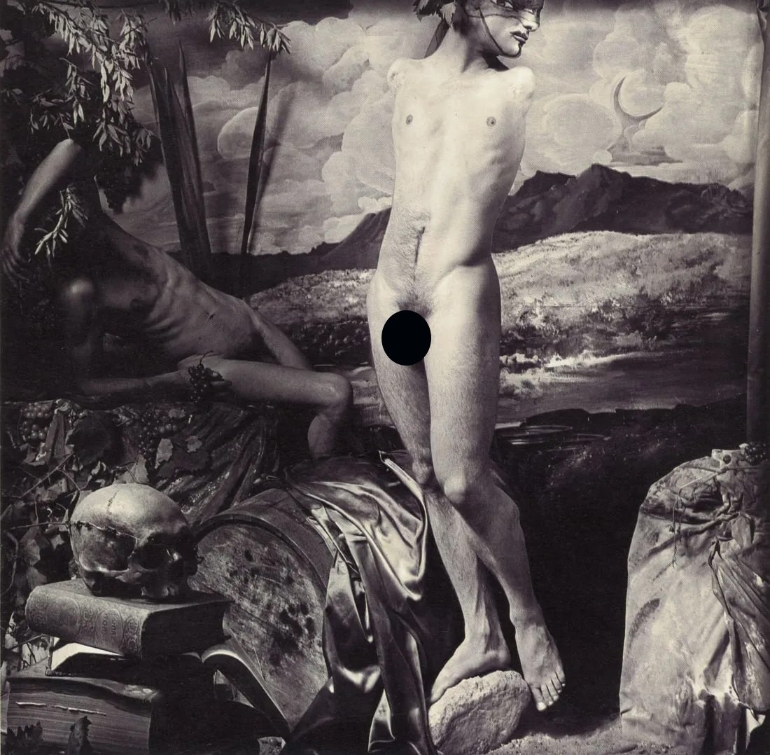 JOEL-PETER WITKIN - Bacchus Amelus, New Mexico, 1986: Artist: Joel-Peter Witkin Title: Bacchus Amelus, New Mexico, 1986 Medium: Photo Litho, 1995, Italy Dimensions: 6.45x6.35" Description: Heat Wax Mounted on 8.5x11" Conservation Board Artist Bio: Joel-P
