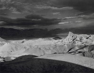 ANSEL ADAMS - Manly Beacon, Death Valley, 1952: Artist: Ansel AdamsTitle: Manly Beacon, Death Valley National Monument, California, 1952Medium: Duotone Photo Litho, 1990, USADimensions: 10.75x8.4"Description: Heat Wax Mounted on 11x14"