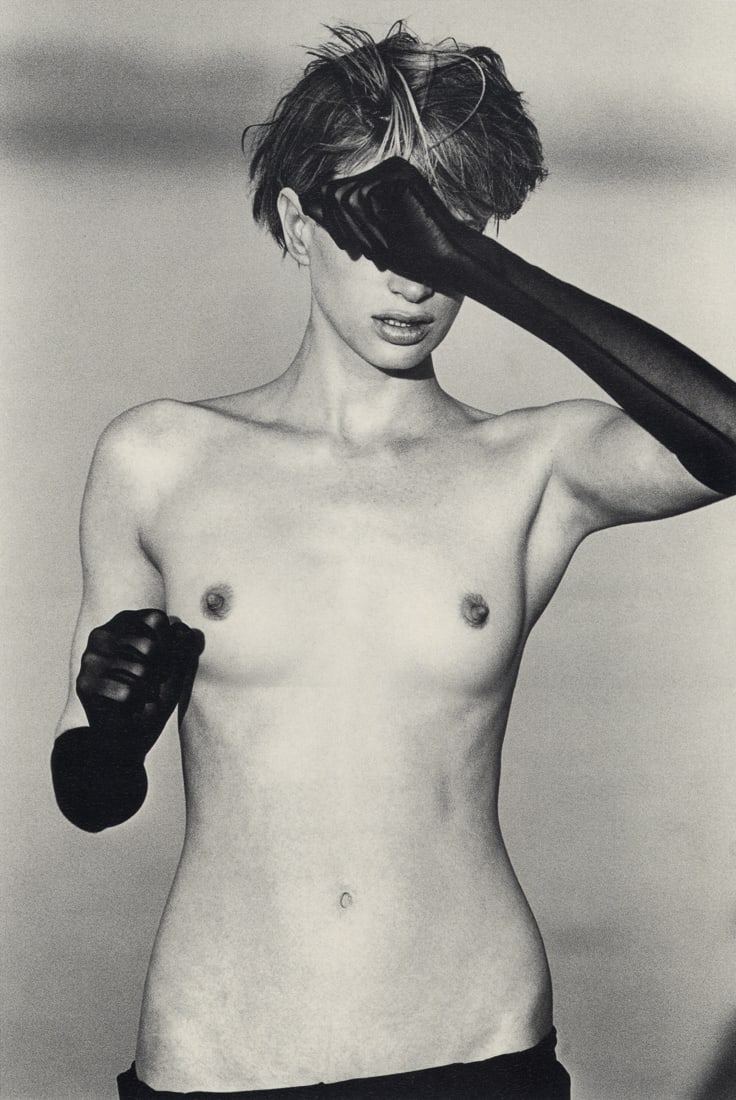 PETER LINDBERGH - Kristen McMenamy, El Mirage, 1996: Artist: Peter Lindbergh Title: Kristen McMenamy, El Mirage, California, 1996 Medium: Photo Litho, 2007, Italy Dimensions: 6.75x10.1" Description: Heat Wax Mounted on 11x14" Conservation board Artist B