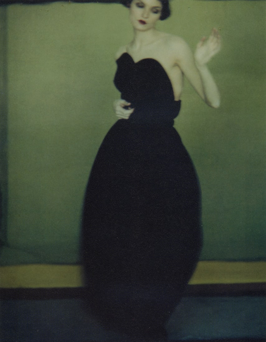 SARAH MOON - Teresa Stewart: Artist: Sarah Moon Title: Teresa Stewart Medium: Photo Litho, 1997, Japan Dimensions: 7.35x9.5" Description: Heat Wax Mounted on 11x14" Conservation Board Artist Bio: Sarah Moon (1941) previously know