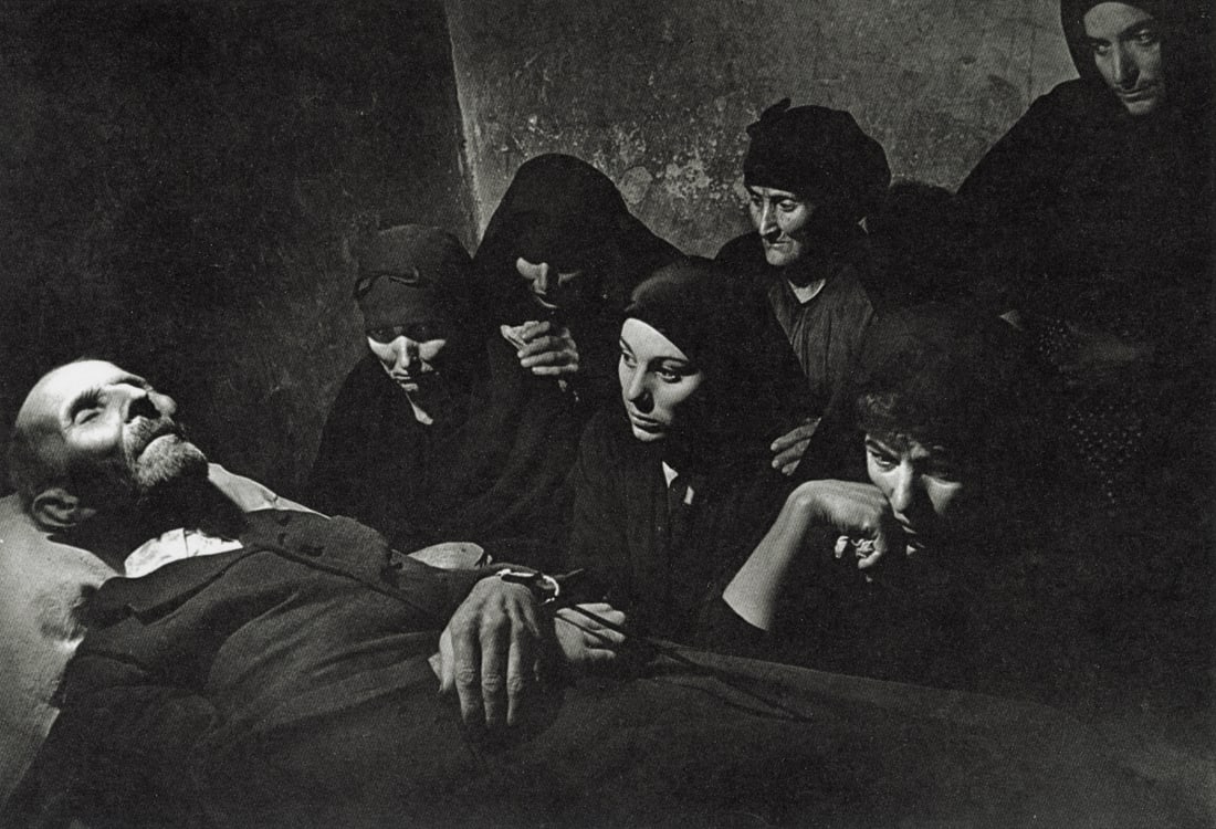 W. EUGENE SMITH - Spanish Village Wake, 1950: Artist: W. Eugene Smith Title: Spanish Village Wake, 1950 Medium: Sheet Fed Gravure, 1989, Switzerland Dimensions: 6.9x4.75" Description: Heat Wax Mounted on 8.5x11" Conservation Board Artist Bio: W.