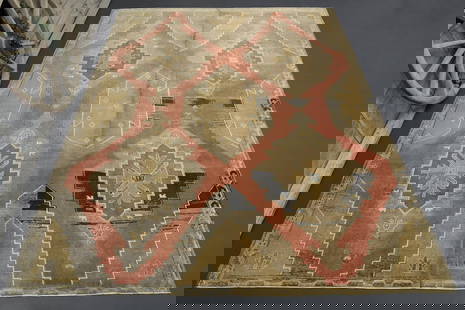 10'3x12'6 ORANGE BEIGE RUG, Oversize, Decor Area, Living Room, Vintage , Distressed: Title: 10'3x12'6 ORANGE BEIGE RUG, Oversize, Decor Area, Living Room, Vintage , Distressed Origin: Turkey Date/Period: 1960 - 1970 Materials: Wool and Cotton Size: Width: 10.3 feet Length: 12.6 fee De