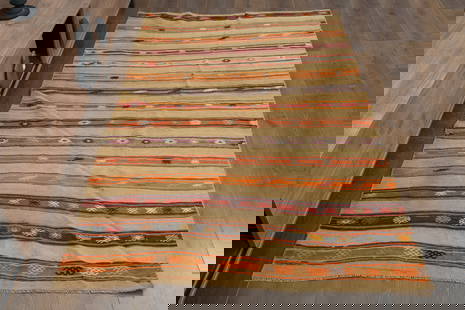 4.1x6.6 ft, STRIPED, MINIMALIST DECOR, Turkish Rug, Kilim, Vintage, Handmade, Home Decor: Title: 4.1x6.6 ft, STRIPED, MINIMALIST DECOR, Turkish Rug, Kilim, Vintage, Handmade, Home Decor Origin: Turkey Date/Period: 1960 - 1970 Materials: Wool and Cotton Size: Width: 4.1 feet Length: 6.6 fee