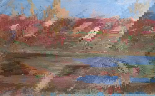 Oil painting outskirts Alex Ditriev: 40AD Painter: Alex Ditriev Sіze: 30x48 cm/11.8x18.9 inches Components: oil, cardboard Original painting from our collection ERA: Short information: Alex was born on May 10, 1977 in the city of N